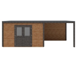 Casetta da giardino in legno Nova 7.06x2.59 m - 18.29 m2 - 28 mm - impregnata