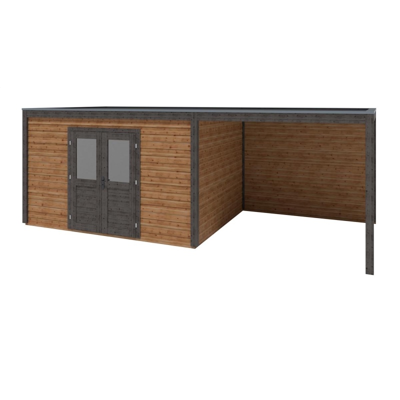 Casetta da giardino in legno Nova 7.06x3.09 m - 21.82 m2 - 28 mm - impregnata