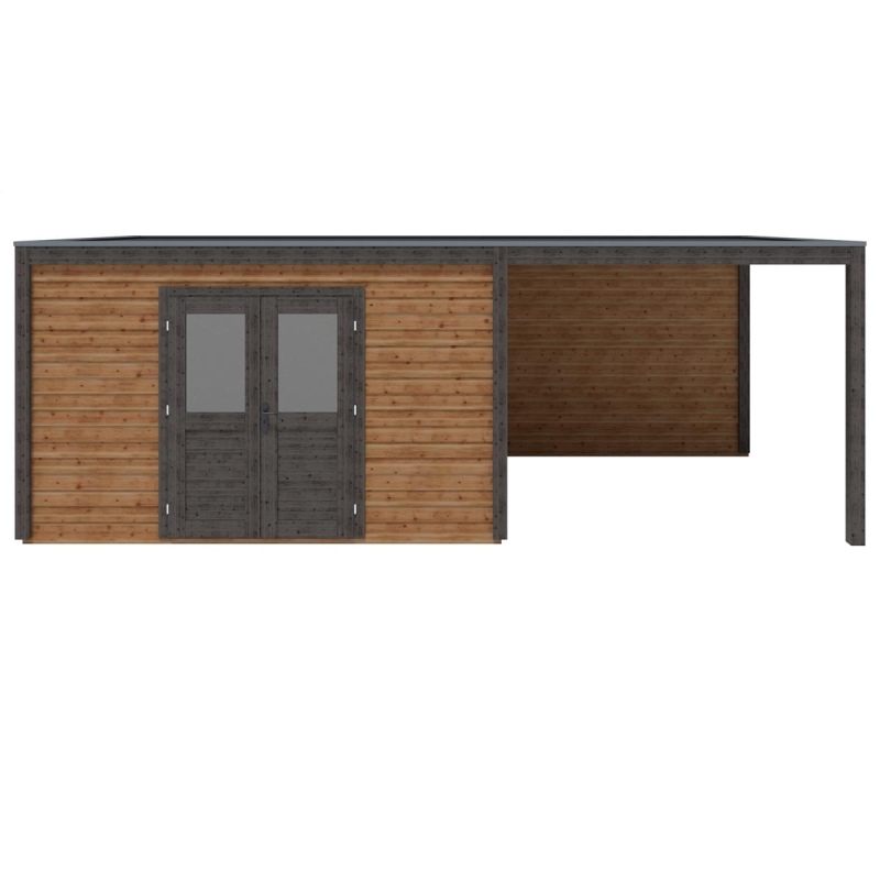 Casetta da giardino in legno Nova 7.06x3.09 m - 21.82 m2 - 28 mm - impregnata