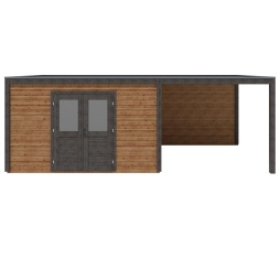 Casetta da giardino in legno Nova 7.06x3.09 m - 21.82 m2 - 28 mm - impregnata