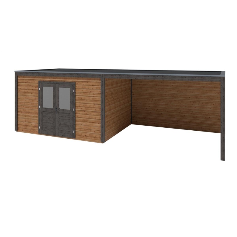 Casetta da giardino in legno Nova 8.06x3.09 m - 24.91 m2 - 28 mm - impregnata