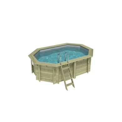 Piscina in legno NEMO 4.3 x 3 - H.1.18 m, grigio, Su telaio - senza cementazione