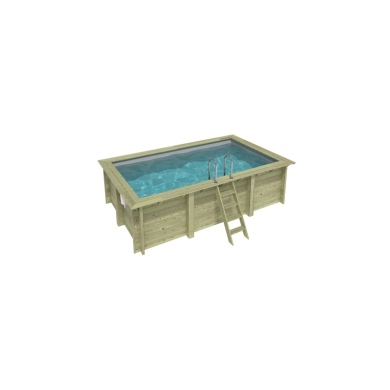 Piscina in legno AQUA 4.65 x 2.85 - H.1.24 m, grigio, con supporti da cementare
