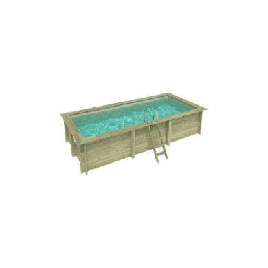Piscina in legno AQUA 6.1 x 2.85 - H.1.31 m, sabbia, Su telaio - senza cementazione