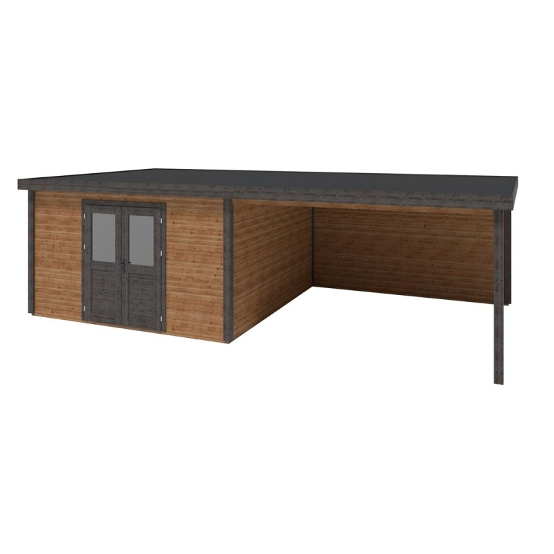 Casetta da giardino in legno Freya 8.06x4.09 m - 32.96 m2 - 28 mm - impregnata