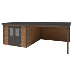 Casetta da giardino in legno Aura 7.06x4.09 m - 28.87 m2 - 28 mm - impregnata