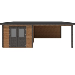Casetta da giardino in legno Aura 7.06x4.09 m - 28.87 m2 - 28 mm - impregnata
