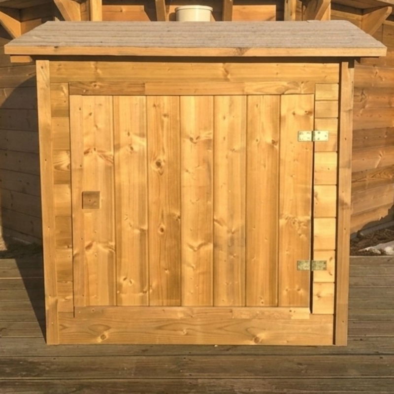 Armadio in legno per sistema di filtrazione piscina 1.2 x 0.84 – H.1.16 m. Impregnato