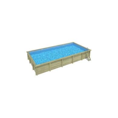 Piscina in legno AQUA 8.5 x 4.35 - H.1.45 m, azzurro chiaro, con supporti da cementare