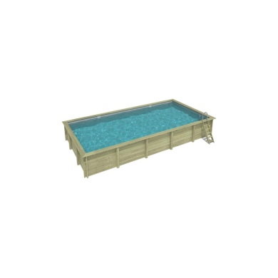 Piscina in legno AQUA 8.5 x 4.35 - H.1.45 m, azzurro chiaro, con supporti da cementare