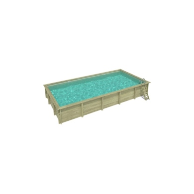 Piscina in legno AQUA 8.5 x 4.35 - H.1.45 m, azzurro chiaro, con supporti da cementare