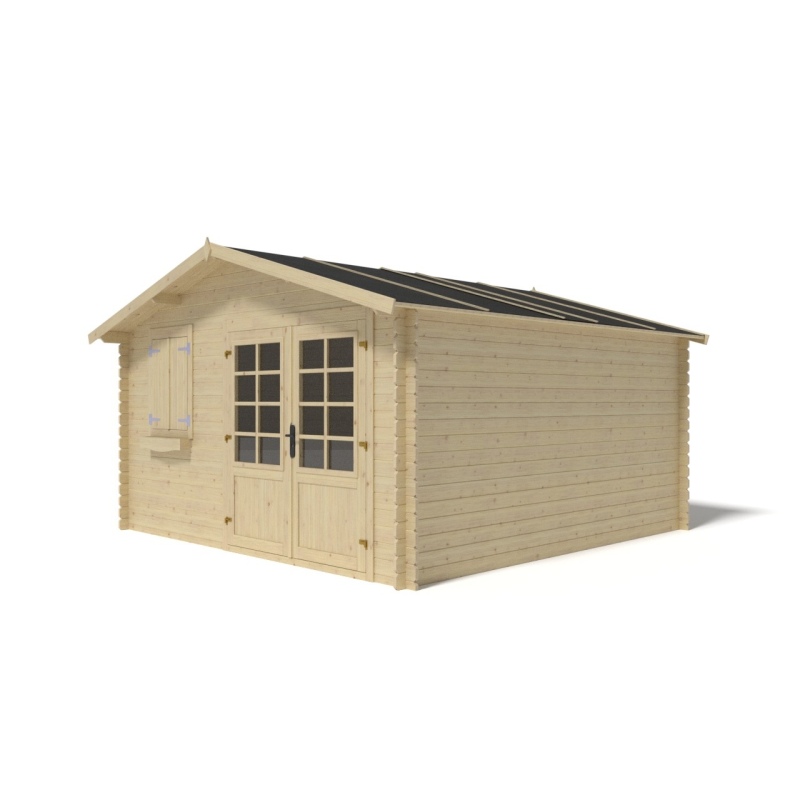 Casetta da giardino in legno - 16m2 - 4x4m - 28mm - colore: naturale