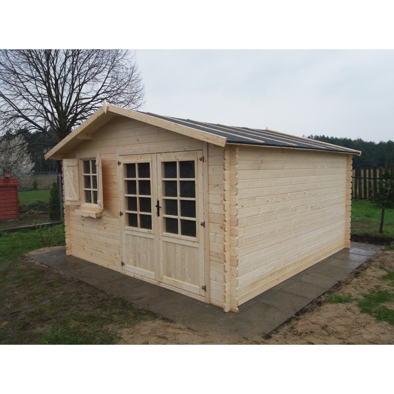 Casetta da giardino in legno - 16m2 - 4x4m - 28mm - colore: naturale
