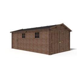 Garage in legno - 21m2 - 3.5x6m - impregnata - 28mm - colore: 