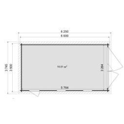 Garage in legno - 21m2 - 3.5x6m - impregnata - 28mm - colore: marrone