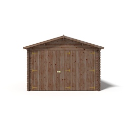 Garage in legno - 21m2 - 3.5x6m - impregnata - 28mm - colore: marrone
