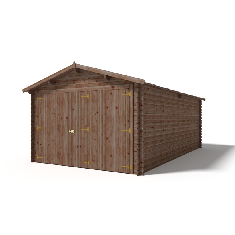 Garage in legno - 21m2 - 3.5x6m - impregnata - 28mm - colore: 