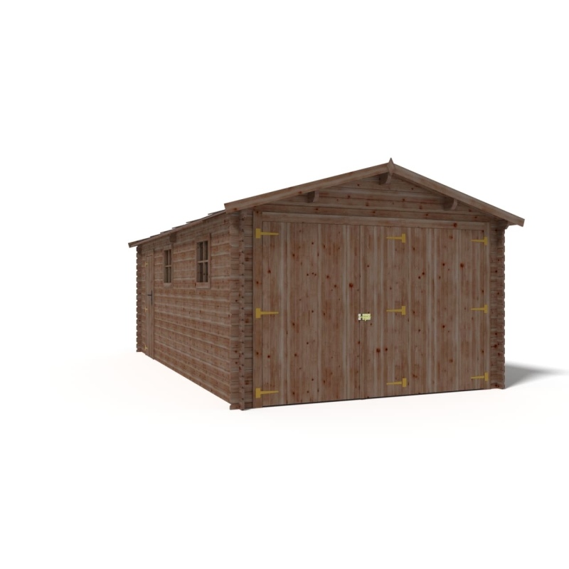 Garage in legno - 21m2 - 3.5x6m - impregnata - 28mm - colore: 
