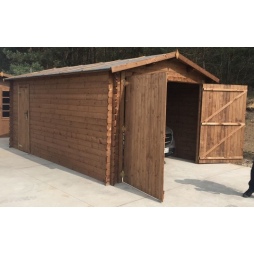Garage in legno - 21m2 - 3.5x6m - impregnata - 28mm - colore: 