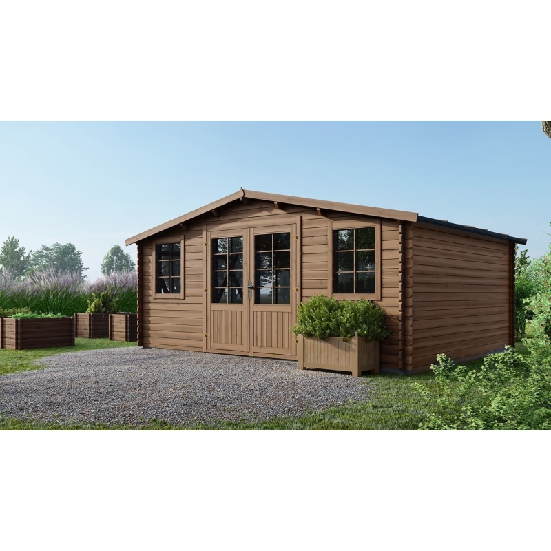 Casetta da giardino in legno - 20m2 - 5x4m - impregnata - 28mm - colore: 