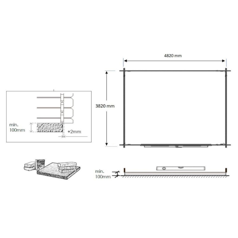 Casetta da giardino in legno - 20m2 - 5x4m - impregnata - 28mm - colore: marrone