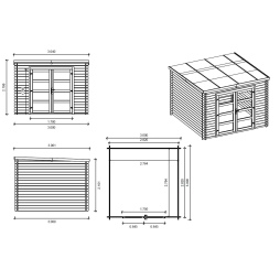 Casetta da giardino in legno - m2 - xm - impregnata - mm - colore: 