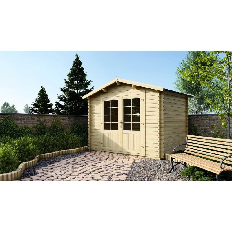 Casetta da giardino in legno - 6m2 - 3x2m - 28mm - colore: naturale