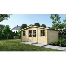 Casetta da giardino in legno - 25m2 - 5x5m - 40mm - colore: naturale