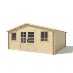 Casetta da giardino in legno - 25m2 - 5x5m - 40mm - colore: naturale