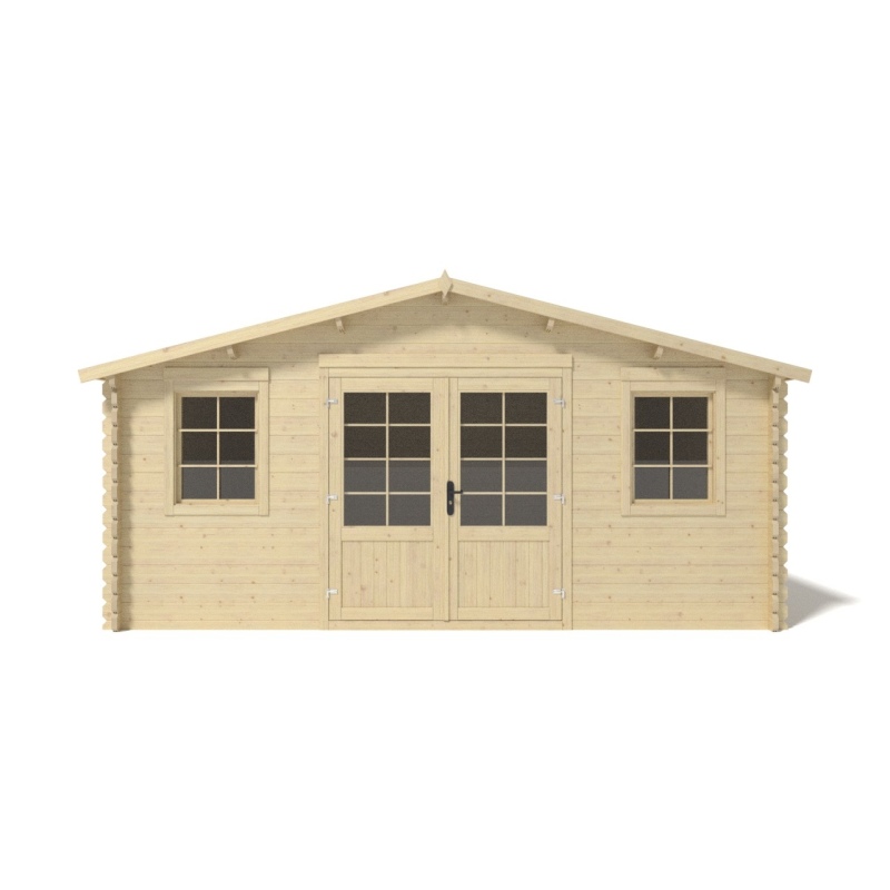 Casetta da giardino in legno - 25m2 - 5x5m - 40mm - colore: naturale