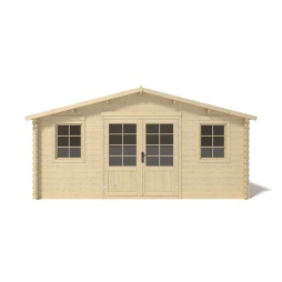 Casetta da giardino in legno - 25m2 - 5x5m - 40mm - colore: naturale
