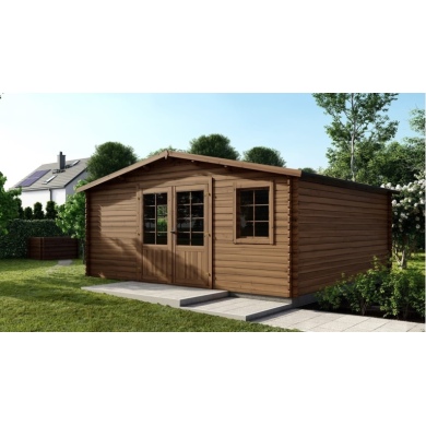 Casetta da giardino in legno - 25m2 - 5x5m - impregnata - 28mm - colore: marrone