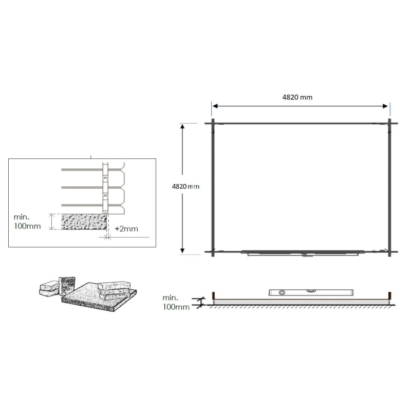 Casetta da giardino in legno - 25m2 - 5x5m - impregnata - 28mm - colore: 