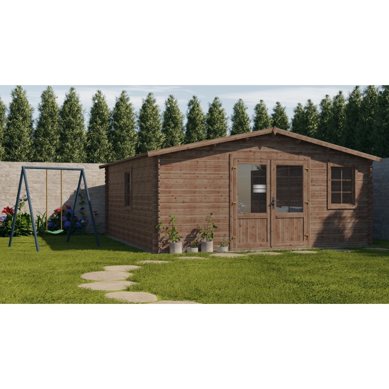 Casetta da giardino in legno - 25m2 - 5x5m - impregnata - 28mm - colore: 