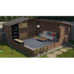 Casetta da giardino in legno - 25m2 - 5x5m - impregnata - 28mm - colore: 