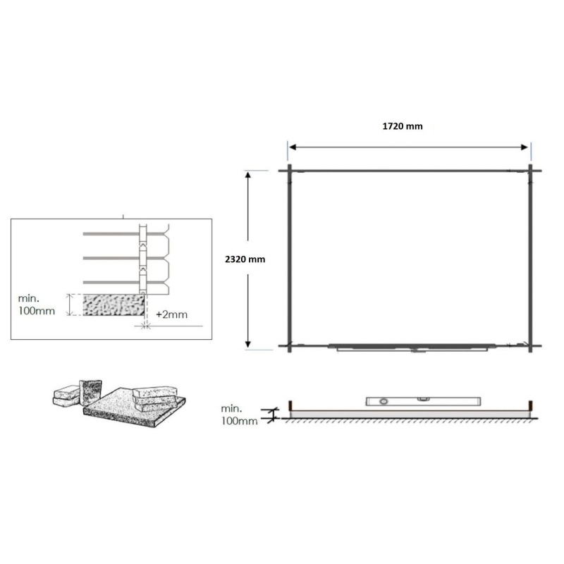 Casetta da giardino in legno - 4.75m2 - 1.9x2.5m - 28mm - colore: naturale