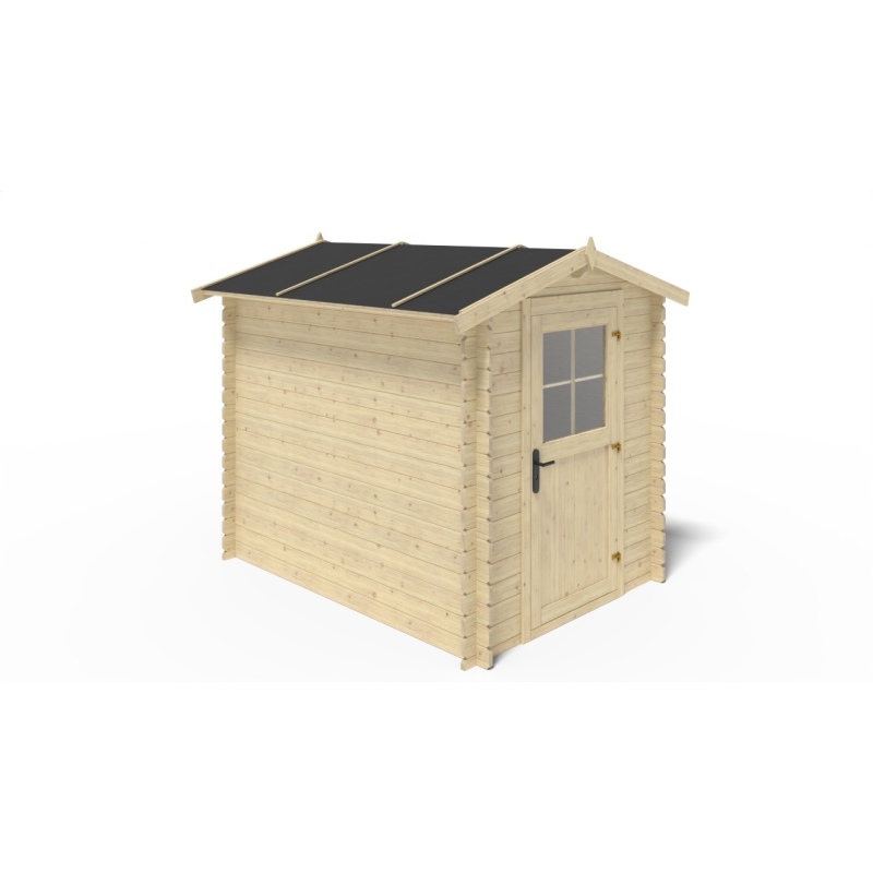 Casetta da giardino in legno - 4.75m2 - 1.9x2.5m - 28mm - colore: naturale