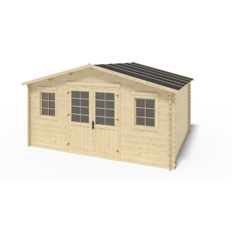 Casetta da giardino in legno - 20m2 - 5x4m - 40mm - colore: naturale