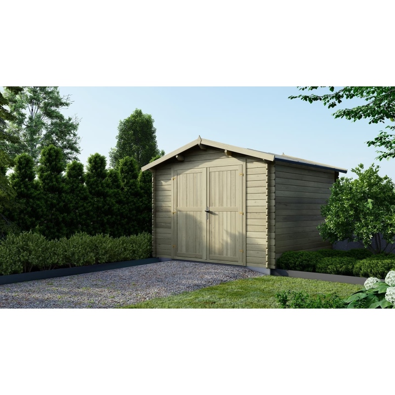 Casetta da giardino in legno - 9m2 - 3x3m - impregnata - 28mm - colore: verde