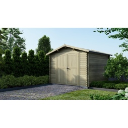 Casetta da giardino in legno - 9m2 - 3x3m - impregnata - 28mm - colore: verde