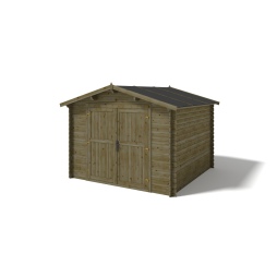 Casetta da giardino in legno - 9m2 - 3x3m - impregnata - 28mm - colore: verde