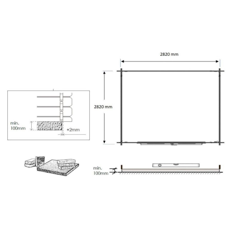 Casetta da giardino in legno - 9m2 - 3x3m - impregnata - 28mm - colore: verde