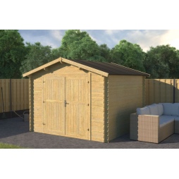 Casetta da giardino in legno - 9m2 - 3x3m - impregnata - 28mm - colore: verde