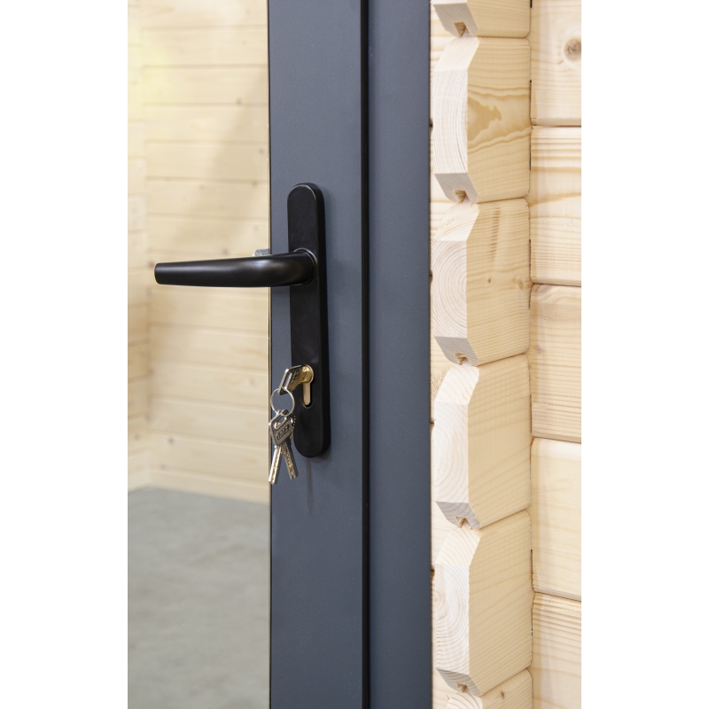Casetta da giardino in legno - 17.4m2 - 5.79x3m - 28mm - colore: naturale