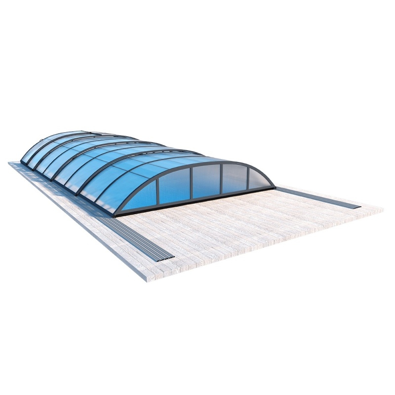 Copertura telescopica per piscina Horizon - 7.03x3.36 m - Policarbonato alveolare da 8 mm - per la piscina BAS7307