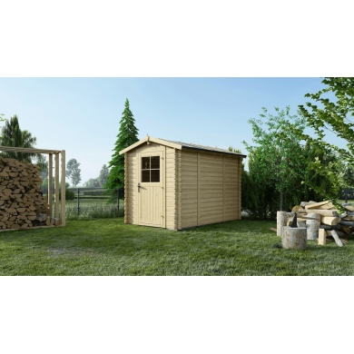 Casetta da giardino in legno - 5.7m2 - 1.9x3m - 28mm - colore: naturale