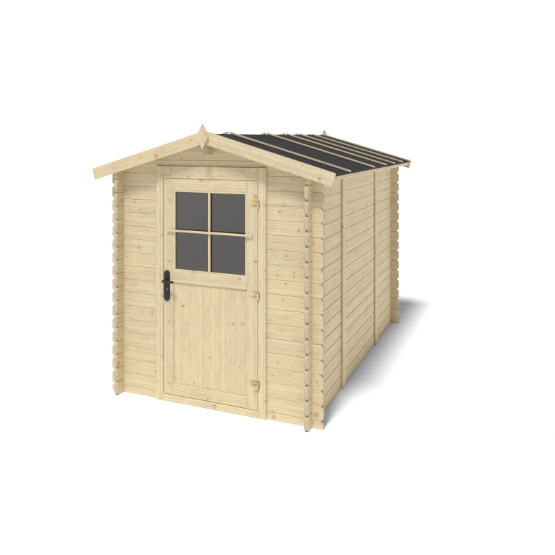 Casetta da giardino in legno - 5.7m2 - 1.9x3m - 28mm - colore: naturale