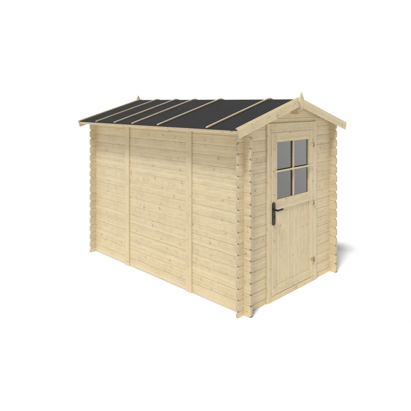 Casetta da giardino in legno - 5.7m2 - 1.9x3m - 28mm - colore: naturale