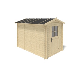 Casetta da giardino in legno - 5.7m2 - 1.9x3m - 28mm - colore: naturale