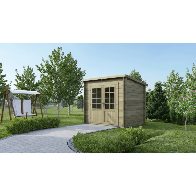 Casetta da giardino in legno - 5m2 - 2.5x2m - impregnata - 28mm - colore: verde